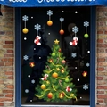 Adesivi natalizi per vetrine con albero di Natale e fiocchi per decorazioni di negozi - XL873 Albero di Natale Verde