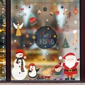 Christmas window decals with Santa, snowman, and penguin designs for glass display decoration - SD-10