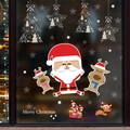 Christmas window stickers set featuring Santa, reindeer, and a creative snowflake tree - SD-05