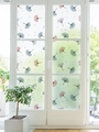 Matte Fensterfolie mit farbigem Ginkgoblatt-Muster für Bad-Privatsphäre und Dekor - Ginkgoblatt-Muster / 45*120cm
