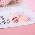Modelos de macaron de resina rosa con detalles de mordida para accesorios de bricolaje - Grande / Rosa + Relleno Café