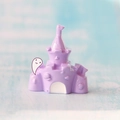 Detail of purple resin castle craft with 3D seashells and cute ghost sticker - Castle Purple