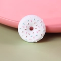 Macro view of a white resin doughnut charm with colorful sprinkles for DIY crafting - Extra Large / White