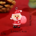 Detailed view of resin Santa charm with glitter finish and precise size measurements - Cartoon Santa (17#)