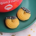 Miniature realistic chocolate donut figurines for DIY crafts on dark green plate - L / Biscuit Yellow