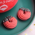 Realistic resin Christmas doughnut charms in pink and chocolate for DIY crafts and decor - L / Velvet Red