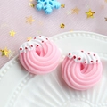 Detailed view of pink resin cream swirl charms for DIY phone case crafts and hair accessories - L / Pink