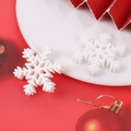 Macro detail of white glitter snowflake resin charms for festive Christmas DIY crafts - Extra Large Snowflake