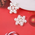 Sparkling white resin snowflake decoration with glitter for DIY Christmas crafts on red base - Medium Large Snowflake