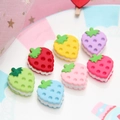 Colorful resin strawberry cookie charms for DIY crafts and hair accessory decoration - Multicolor / Large