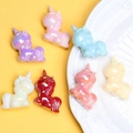 Perles licorne en acrylique lumineuses en six couleurs bonbons pour bijoux DIY et artisanat - Trou 3mm / Multicolore