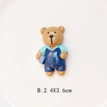 Detail of blue bear resin DIY charm, model B, size 2.4x3.6cm with a glossy finish - Blue Clothes Holding Bag