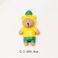Detailed view of resin bear charm in pineapple costume with 2.6cm x 4.4cm size scale - Pineapple Head