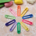 Set of 10 matte macaron colored U-shaped hair clips in candy tones on white lace - Matte Mixed Colors