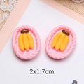 Roze hars fruitmand accessoire met gele banaan voor DIY haarspeldjes, 2x1,7cm afmeting - Ovale Bananen Stijl