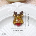 Détail d'accessoire renne en résine pailletée pour bricolage DIY de 2x2,6cm environ - Tête de Cerf Dorée