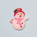 Figurine bonhomme de neige rose pailleté en résine avec bonnet de Noël pour DIY créatif - Bonhomme de Neige Fille Chapeau Rouge (Paillettes)
