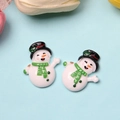 Charmant bonhomme de neige en résine avec écharpe verte pour accessoires DIY créatifs - Bonhomme de Neige Fille Chapeau Noir (Brillant)