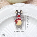 Pendentif renne de Noël en résine argentée scintillante, détails de taille 3,5x2cm - Renne Saluant Argenté