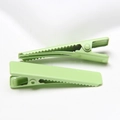 Coppia di fermagli per capelli quadrati in metallo verde chiaro 3,7 cm per acconciature fai-da-te - 3.7x0.9cm Senza Traccia Alta Qualità / Verde Matcha