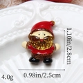 Ciondolo Babbo Natale in resina scintillante con cappotto rosso e glitter dorati per il fai da te - Babbo Natale Dorato che Saluta