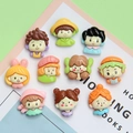 Set van 10 kleurrijke cartoon harsbeeldjes voor DIY-haarspelden en knutselprojecten - Gemengd