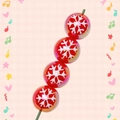 Cuentas de acrílico navideñas con patrón de copos de nieve blancos para hacer bisutería - Rojo Navidad Y Copo De Nieve