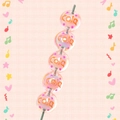 Detail of pink acrylic cola beads for DIY jewelry with soft pastel pattern design - Pink With Cola
