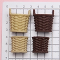 Set di quattro cesti in miniatura in resina per casa delle bambole, beige e marrone - Misto