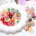 Cuentas navideñas de acrílico con copos de nieve para creación de joyas DIY - Multicolor
