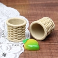 Macro detail of miniature resin basket showing 2.2cm height and 2.4cm width dimensions - Small / Wheat Round Basket