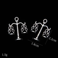 Vintage silver balance scale alloy pendant for DIY jewelry making 2.2cm height - Libra