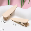 Matte beige 4cm water drop hair clips with 1.4cm width and lightweight 2.3g design - Off White