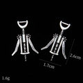 Detail of vintage silver alloy corkscrew charms showing 2.6cm height and 1.7cm width dimensions - Bottle Opener