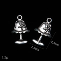 Detailed macro view of retro silver desk lamp alloy charms with dimensions 2.3x1.5cm - Table Lamp