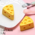 Miniature resin cheese block for DIY crafts showing 1.6x1.4cm dimensions and realistic texture - 3D Triangle Cheese