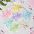 Set di 7 fermagli per capelli opachi a forma di stella in vari colori macaron - Multicolore