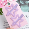 Set di due fermagli per capelli a stella viola su carta rosa per acconciature stile dopamine - Viola