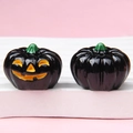 Ornamenti luminosi a forma di zucca nera in resina lucida per decorazioni fai-da-te e mini - 3D / Nero Solido Viso Sorridente