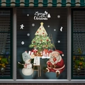 Christmas tree and Santa Claus window stickers with festive holiday atmosphere - SD2204
