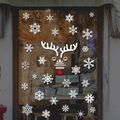 Christmas snowflake and reindeer window decals with Merry Christmas and Happy New Year text - SD2210