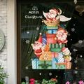 Stickers de Noël avec Père Noël, cadeaux et flocons pour décoration de vitres et fenêtres - Style Vaisseau Spatial Père Noël (SDJ2309) / Moyen