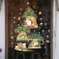 Stickers de Noël colorés pour fenêtres avec sapin, Père Noël et bonhomme de neige décoratifs - Style Boîte Cadeau Sapin de Noël (SDJ2306) / Moyen