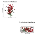 Dettaglio dell'adesivo da parete con rose rosse e dimensioni del foglio ricevuto - Vite di Rosa 30*60CM