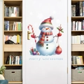 Adesivo per porta con pupazzo di neve e testo Merry Christmas per decori festivi - Stile Pupazzo di Neve (YCSD119)