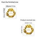 Detail of Christmas wreath static stickers showing 30x30cm layout and 28x28cm applied size - Gold Christmas Ball Static 30*30CM Bagged