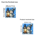 Detailed size comparison guide for a cute snowman Christmas static window sticker decoration - Snowman with Lantern (KSJ-26D) 30*30CM