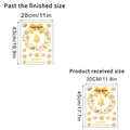 Detailansicht goldener Weihnachtsaufkleber mit Layout- und Produktabmessungen im Detail - Gold Schneeflocke Weihnachtsbaum (KSJ-48S)