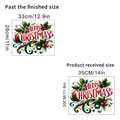 Stickers muraux rétro Merry Christmas autocollants avec feuilles de houx et baies - Joyeux Noël