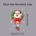 Dettaglio adesivo natalizio con Babbo Natale e dimensioni 60x45cm per decorazione vetri - Stile Corona Babbo Natale (JD010)